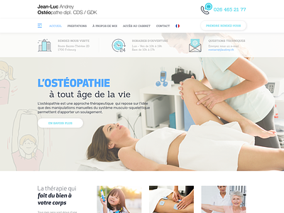 JL Andrey - An Osteopathy's Website (Low budget) body cheap design doctor freelance design landing page low budget low price medical showcase ui design ux design webdesign website