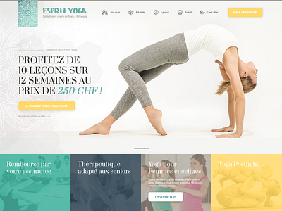 Esprit Yoga - A yoga tutor's Website design freelance design landing page showcase spirit sport teacher tutor ui design ux design webdesign website yoga