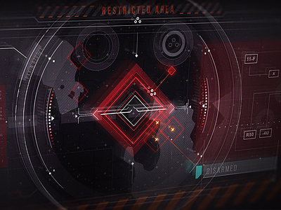Searching Enemy black design enemy graphic red scan screen uiux