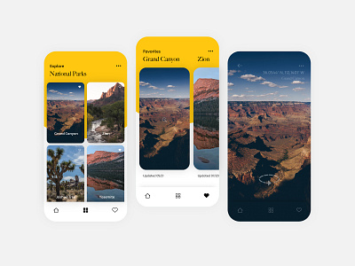 National Park Exploration App app app design explore layout mobile national parks typogaphy ui