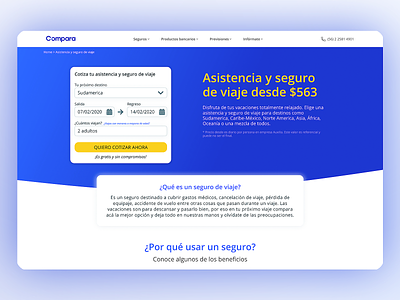ComparaOnline landing page
