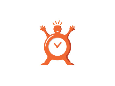 People Productive clock happy logo work