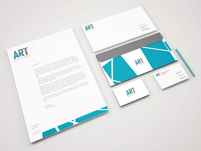 Stationery design for ART Bespoke art blue branding branding concept clothing clothing brand clothing company design ecommerce fashion gray icon illustration logo smxr stationary design turquoise typography vector white