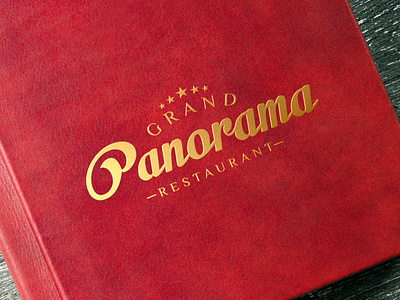 Gold foil stamping logo mockup on red cover book