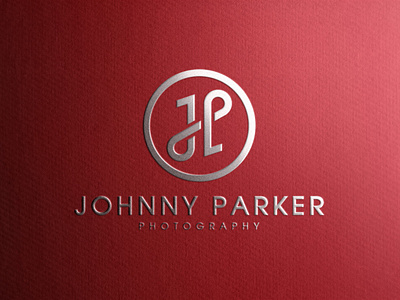 Luxury silver foil stamping logo mockup on red paper