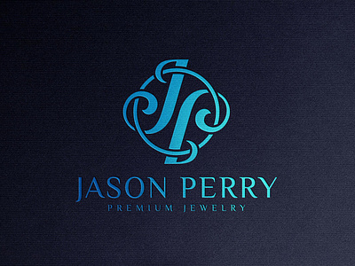 Blue Foil Logo Mockup Stamped on Black Paper Card