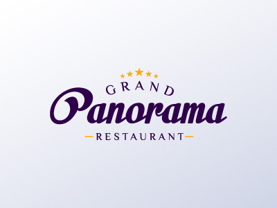 Logo Design for Grand Panorama Restaurant branding corporate design identity lettering logo logotype script typography wordmark