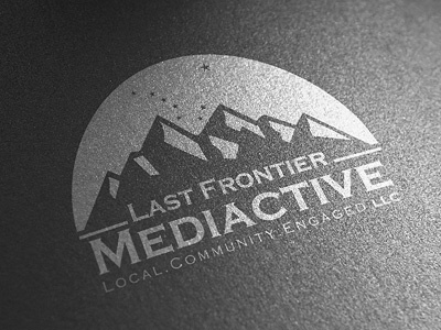 Logo design Last Frontier Mediactive Radio Station branding corporate design identity lettering logo logotype script typography wordmark