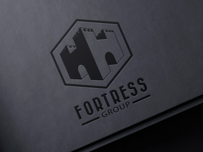 Logo for Fortress Group engraved graphic designer graphicriver identity logo logo design logo mockup mock up photorealistic realistic showcase