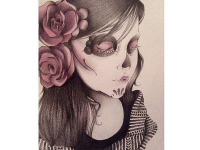 Joss Catrina catrina dead día de muertos girl lápices méxico pencil rebozo rosa sketch