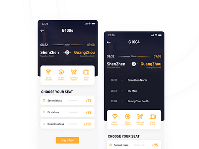 Train tickets interface 02 app design icon illustration ui ux web