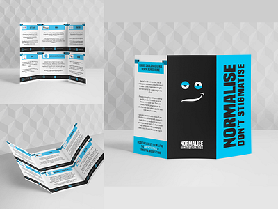 Normalise Don't Stigmatise Leaflet artwork artworks blue bold campaign contrast graphic design leaflet design leaflets logo logodesign mental health print print design striking striking design