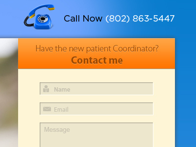 Contact blue contact form orange