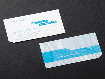 Jennifer Wen Architecture business cards graphic design logo