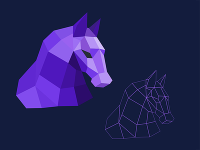 Horse 几何 动物 图标 晶格化 马