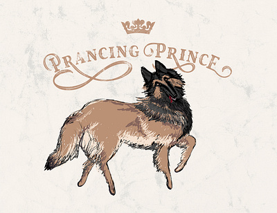 Prancing Prince dog portrait