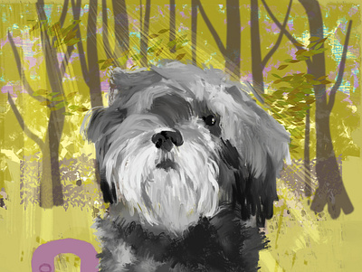 Quizno cintiq dog portrait illustraion photoshop