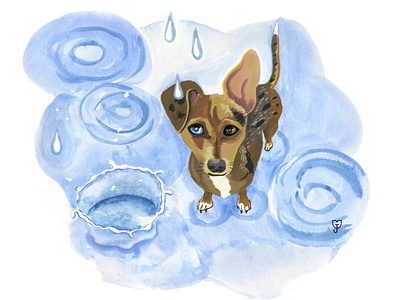 The Watcher cintiq dog portrait illustration illustrator photoshop