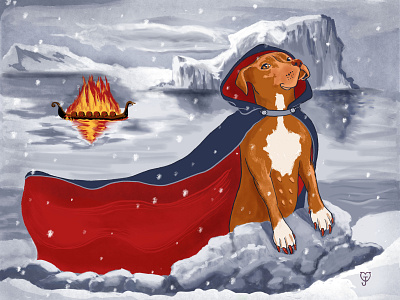 Camina the Shield Maiden cintiq digital illustration dog portrait dogs illustration photoshop