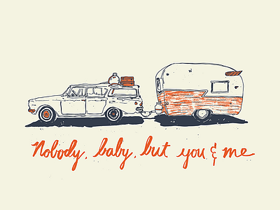Nobody baby but you and me hand lettering nicholas nocera poster screen print texture