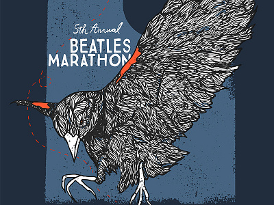 Beatles Marathon poster 2014 gig poster hand lettering illustration nicholas nocera poster
