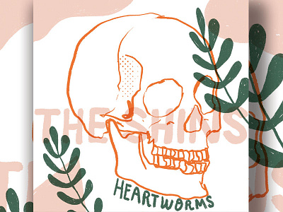 The Shins -Heartworms (Favorite Records of 2017 Reimagined) hand lettering illustration nicholas nocera skull