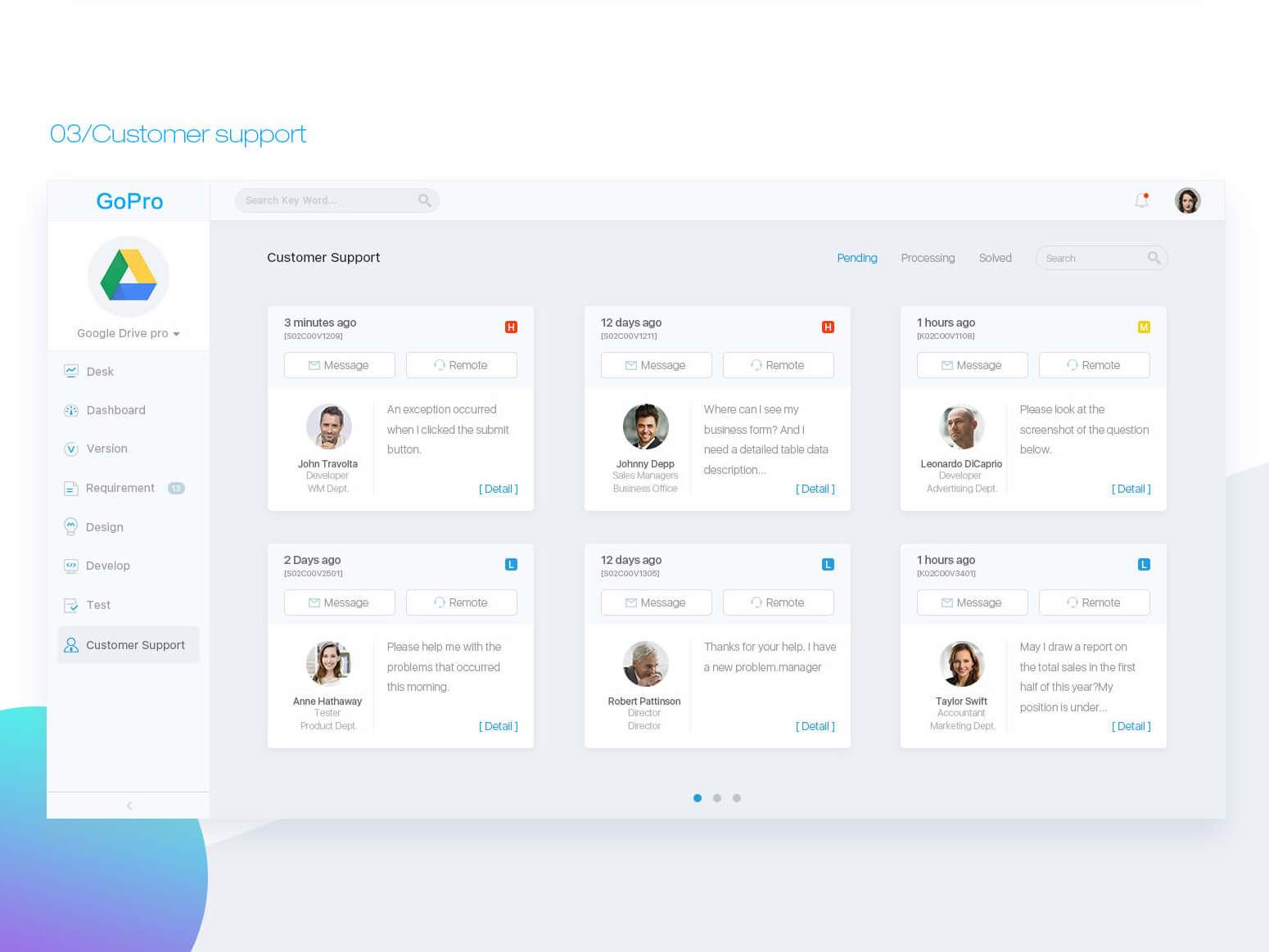 dashboard projectGopro（Customer support） by rain_yun on Dribbble