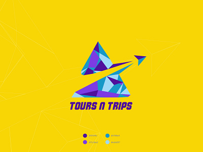 Tours N Trips. Travel Agency logo air plane branding destination flat design flight flight booking flights geometric logo icon illustration logo logo design idea mountain mountain logo design plane tourism travel traveling vacation vector