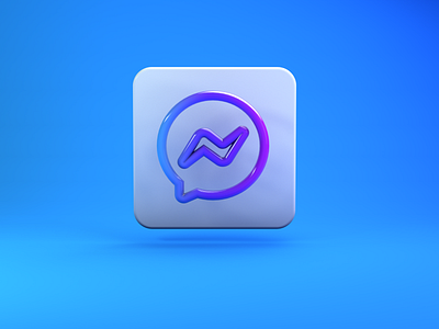 3d line icon (messenger) 3d 3d icon branding cinema 4d facebook line icon logo messenger meta minimal redesign render social media trendy