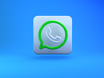 WhatsApp 3D line Icon cinema 4d social media texture whatsapp