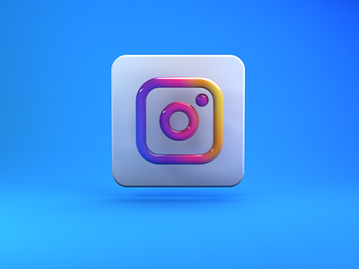 Instagram 3D line icon instagram social media texture trendy