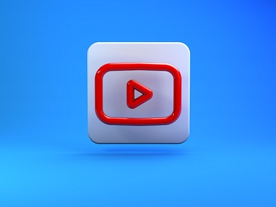 Youtube 3D line icon broadcast creator texture trendy youtube