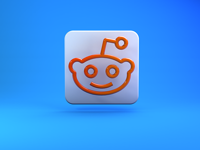 Reddit 3D line icon