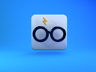 Harry Potter 3D Icon 3d 3d icon fantasy graphic design griffindor harry potter harry potter icon hogwarts line icon magic wand scar sign trendy