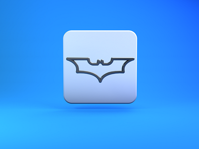 Bat Sign 3D line Icon bat gadget bat sign batman graphic design trendy