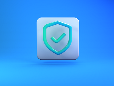 Shield 3D line icon app app icon blue graphic design shield shield icon trendy