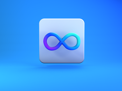 Infinity 3D line Icon app icon application graphic design infinity infinity icon reflective trendy