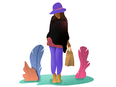 Shopping day illustration plants shop shopping