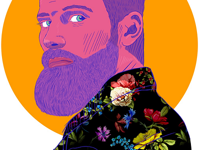 O Barba barba beard floral flowers illustration t shirt tee