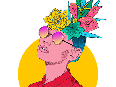 Floral Girl fashion floral girl illustration flower portrait woman