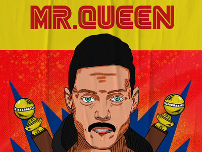 MR.QUEEN - RamiMalek golden globes illustration mr. mr. robot queen ramimalek robot