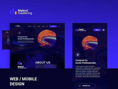 Malmo mastering project app colorful design flat illustration logo malmo mark matering minimal music texture ux web website