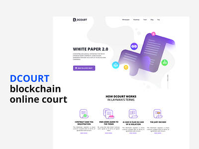 DCOURT - Blockchain online court blockchain business court landing page ui landingpage user interface