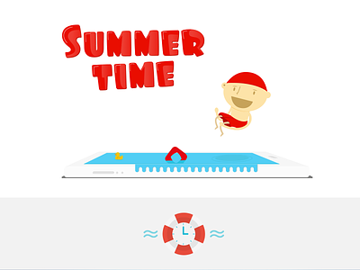 Summer time schedule duck illustration mobile newsletter pool summer timetable water