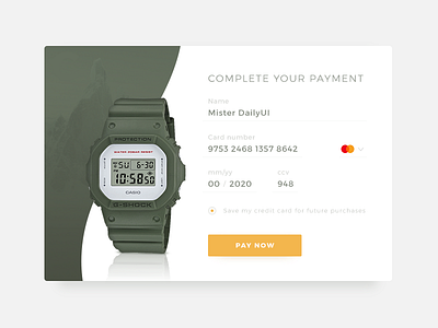 Daily UI 002 / Credit Card Checkout form checkout credit card daily form interface mod ui user