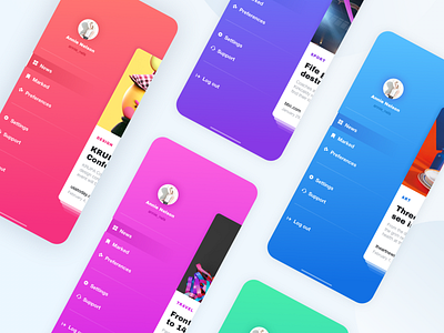 News App UI. Preferences selection screen 3d art app art cards ui design flat gradient ios news news app typography ui ux