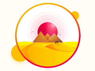 Desert birds camel desert design dry graphic design pink sunshine vector yellow