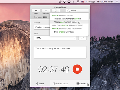 Time Tracking Widget for Mac app desktop mac app mac os mac widget time tracking tracking widget