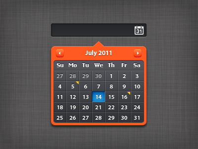 Calendar Date Picker calendar color dark date picker input field