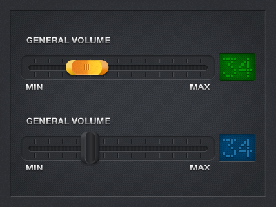 General Volume Slider dark display knob lcd slider texture ui volume volume slider